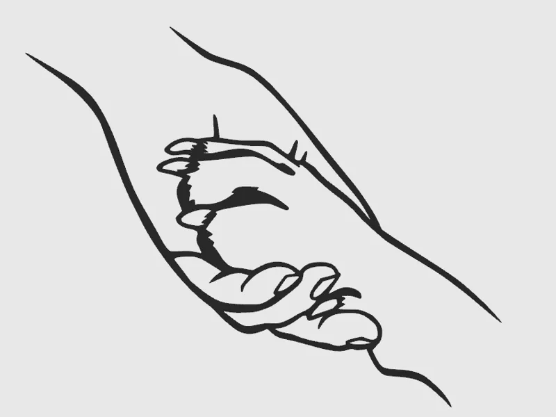 Hand / Hundepfote LineArt / Wallart