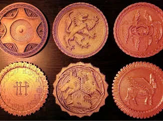 God's Dog comic book medallions