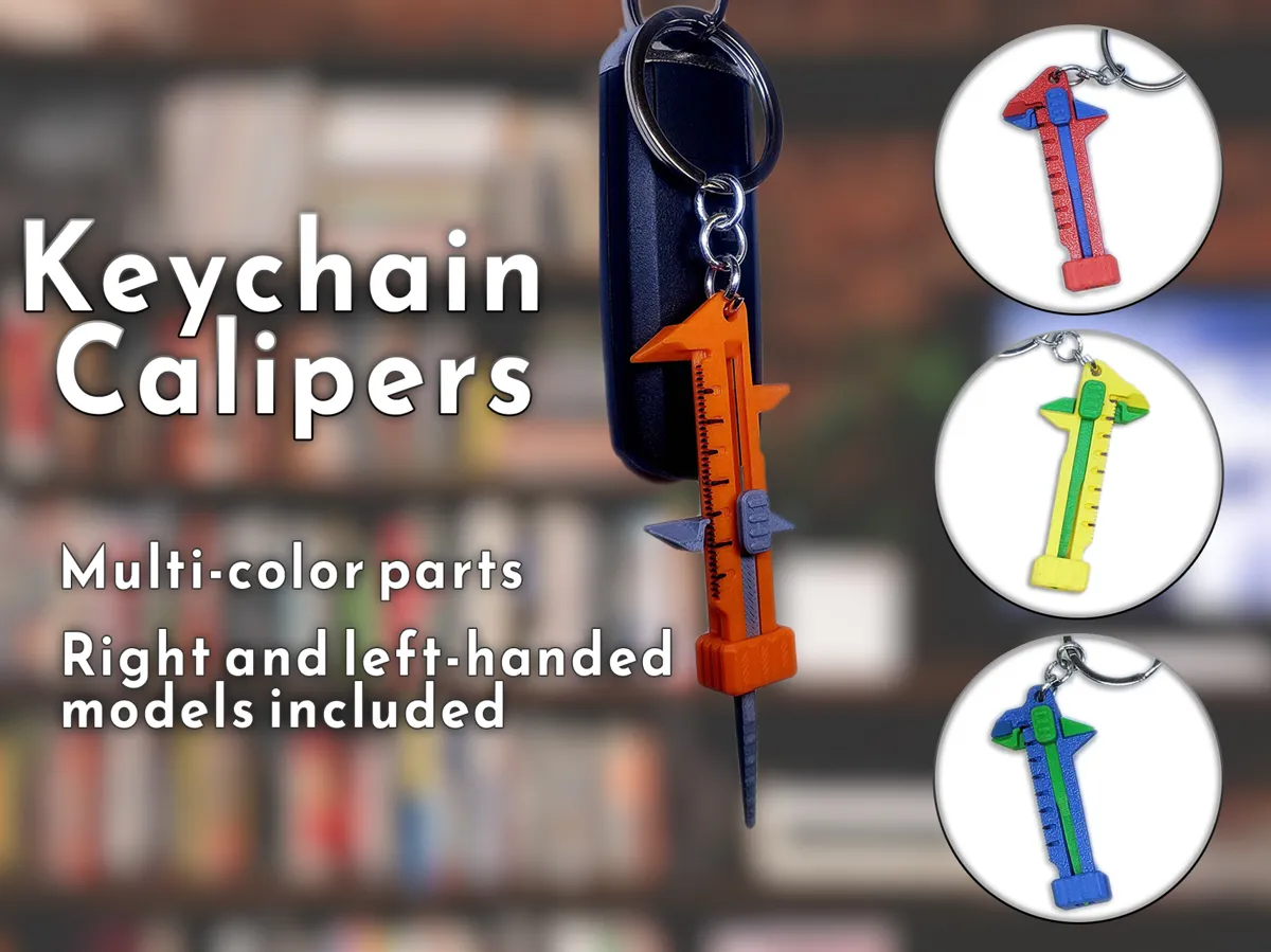Keychain Calipers  by MeasureOnce MakerWorld: Download Free 3D Models - 3D model önizlemesi