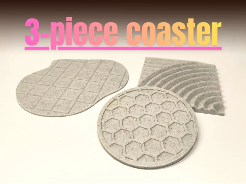 3-Piece Coaster Set with Unique Shapes