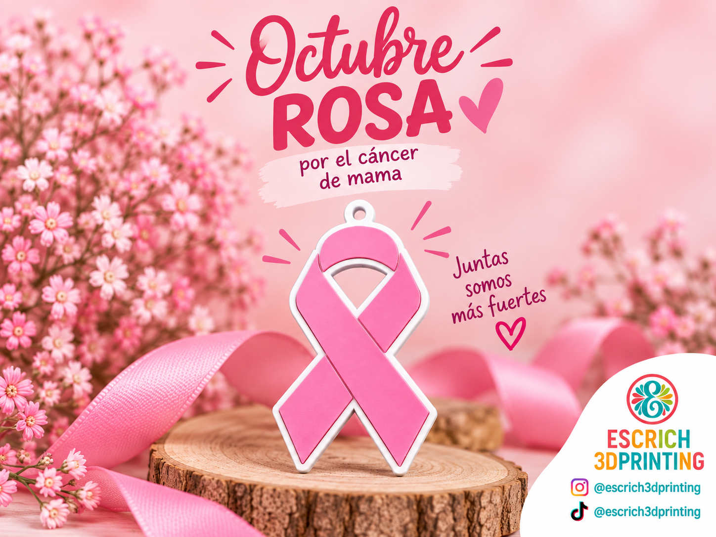 Llavero Lazo Rosa Cáncer de mama - 1