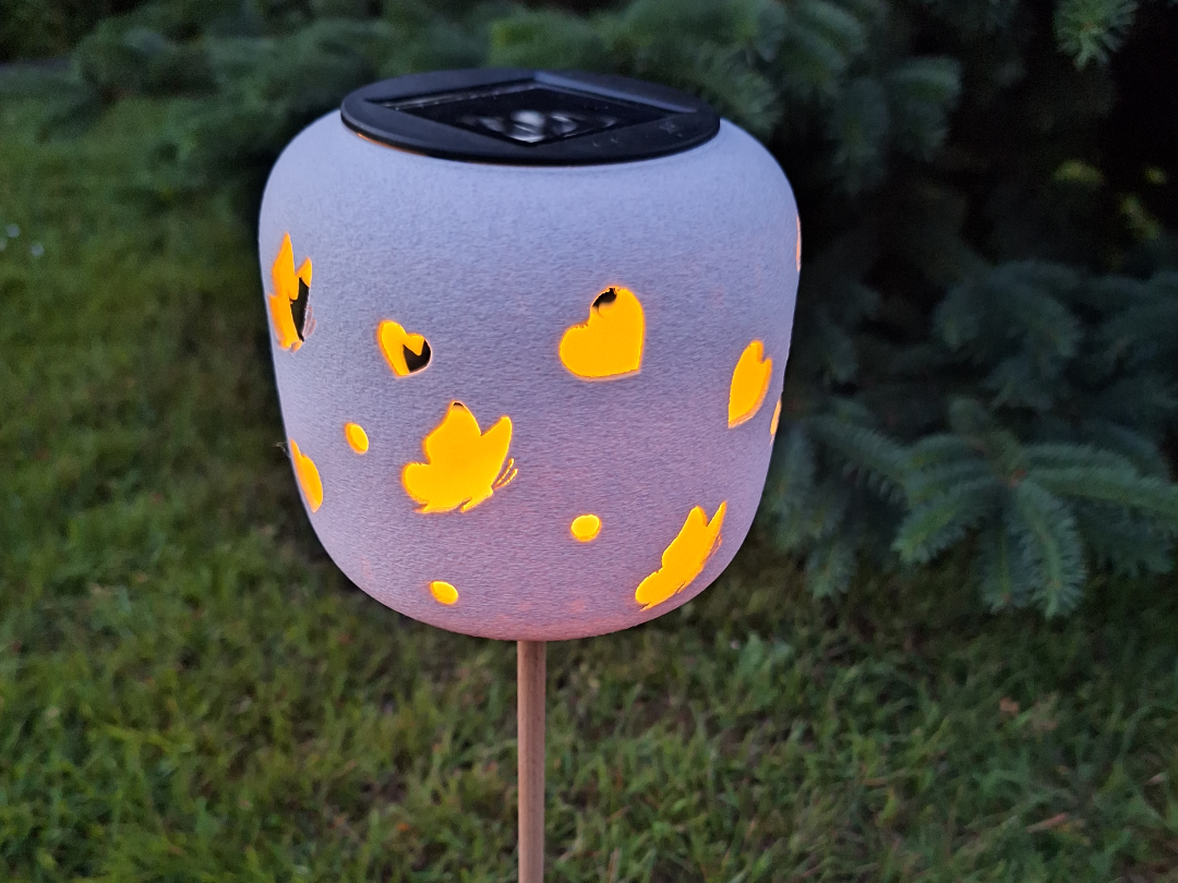 Gartenleuchte, Tischlampe mit Schmetterlingen LED