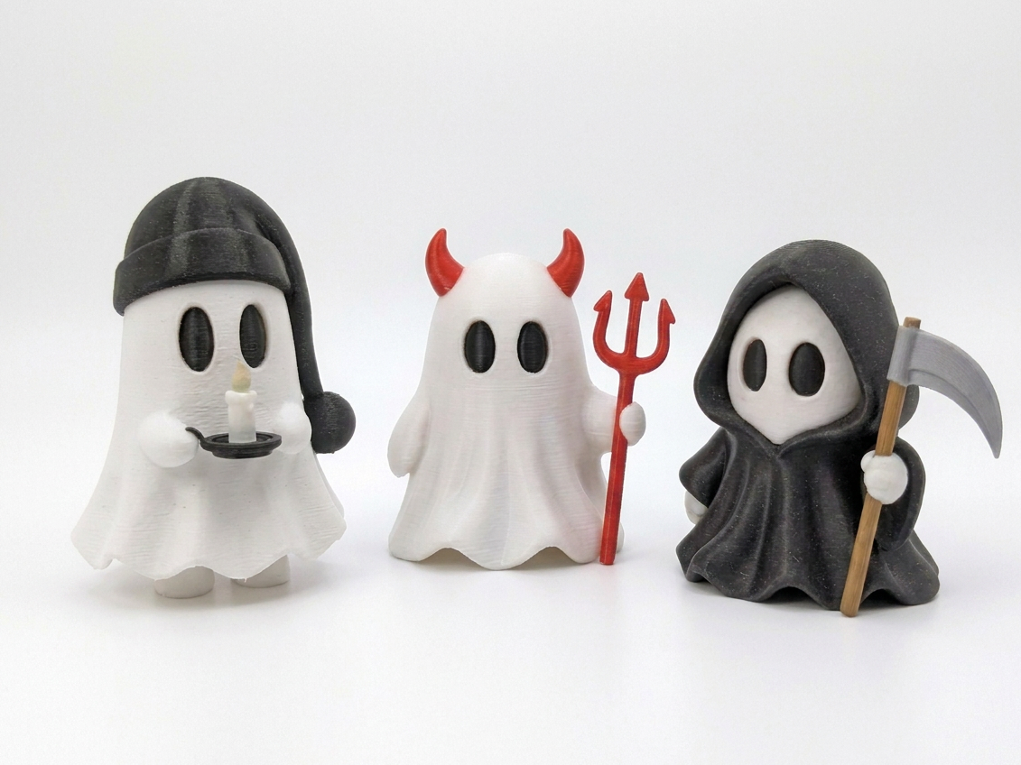 Halloween Ghost Set – Devil, Grim Reaper & Sleepy 3D model