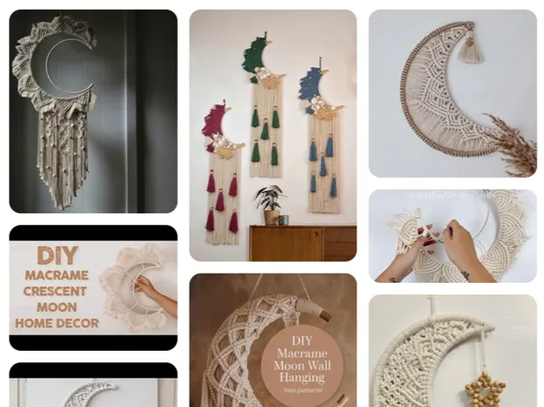 Support croissant de lune pour macramé