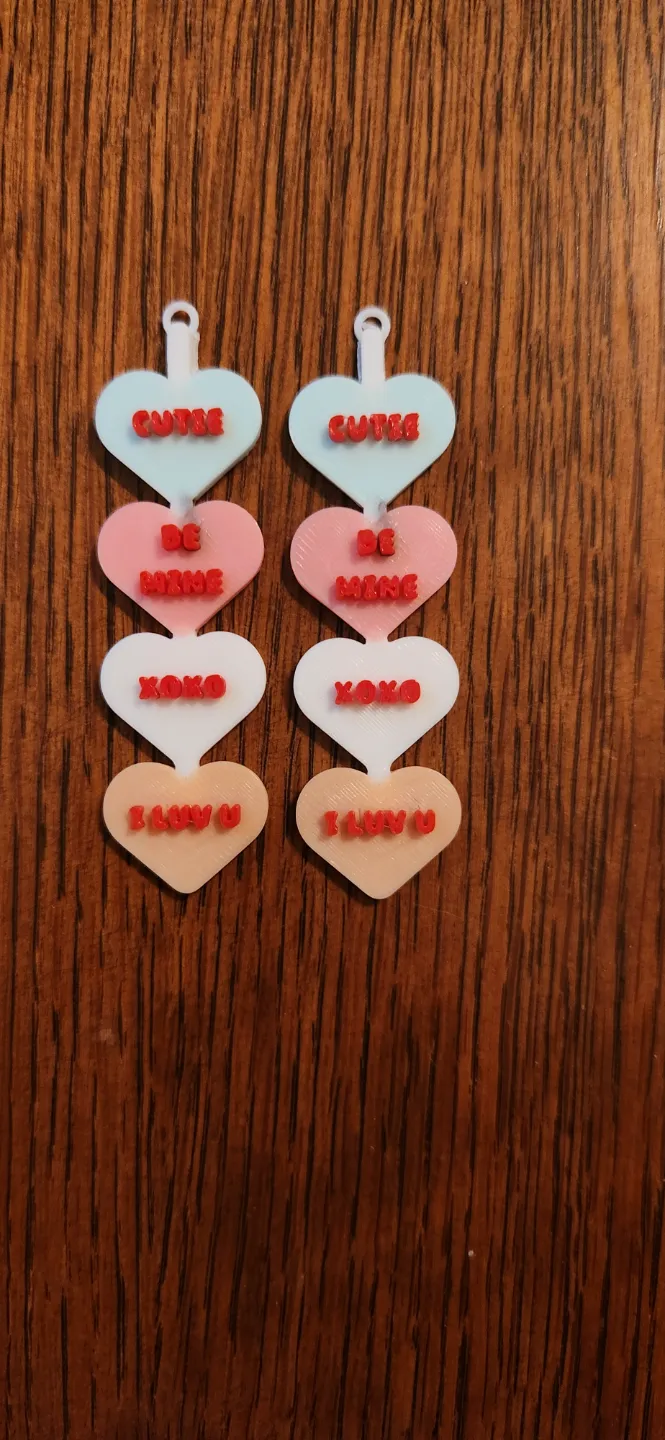 Sweethearts Candy Hearts Earrings