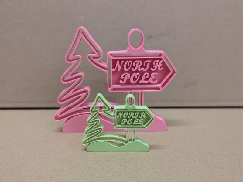 North Pole – Festive Tree Sign + napkin holder