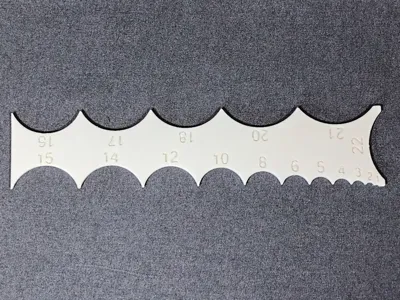 simple radius gauge 1mm to 22mm