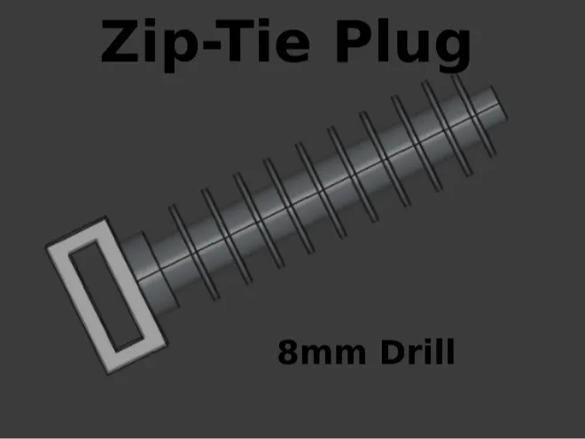 8mm Wall Plug Anchor for Zip Tie Mounting