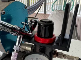 Compressor airbrush holder