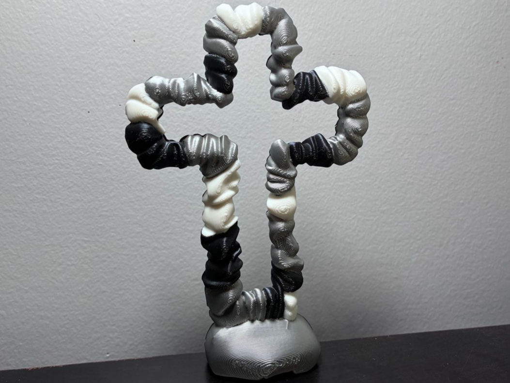 Rustic Faux Stone Cross of Jesus - Artisan Decor