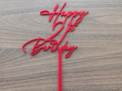 Happy 21st Birthday Cake Topper