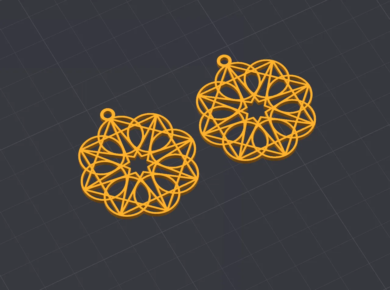 Sacred Geometry Earrings, No AMS, Quick Print view 2
