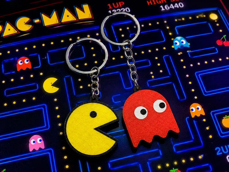 Keychain - Pac-Man shaped keychain
