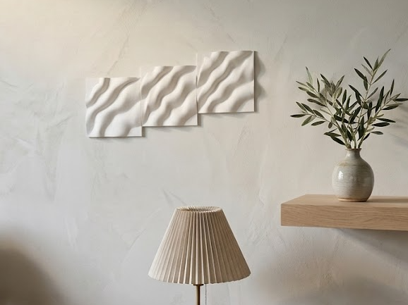 Decorative wall panels with wave effect
