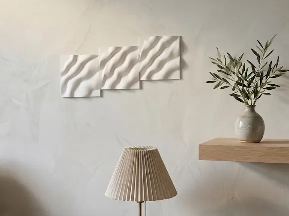 Decorative wall panels with wave effect