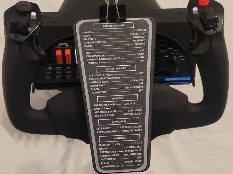 Honeycomb Alpha - Yoke checklist mount
