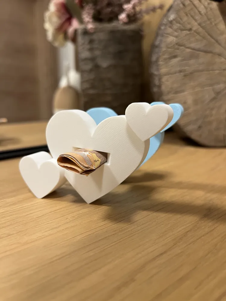 Triple Heart with Slot for Money, Voucher or Letter - Free 3D Print ...