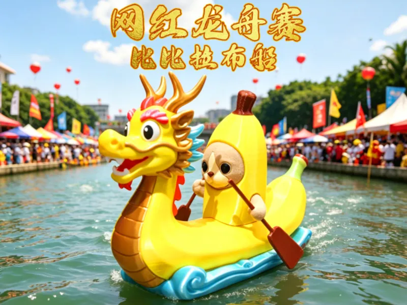 网红龙舟赛之比比拉布船六一端午节特典全拆件