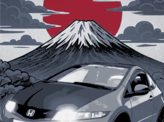 Honda civic Fn1/ Fn2 comic Leinwand 