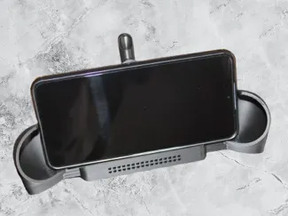 Phone Holder with Snack Bowl and Directed Sound