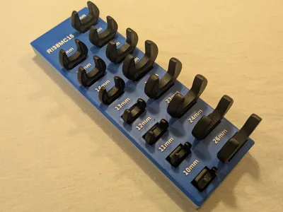 Gridfinity Crows Foot Holder Metric 3/8" (15pc)