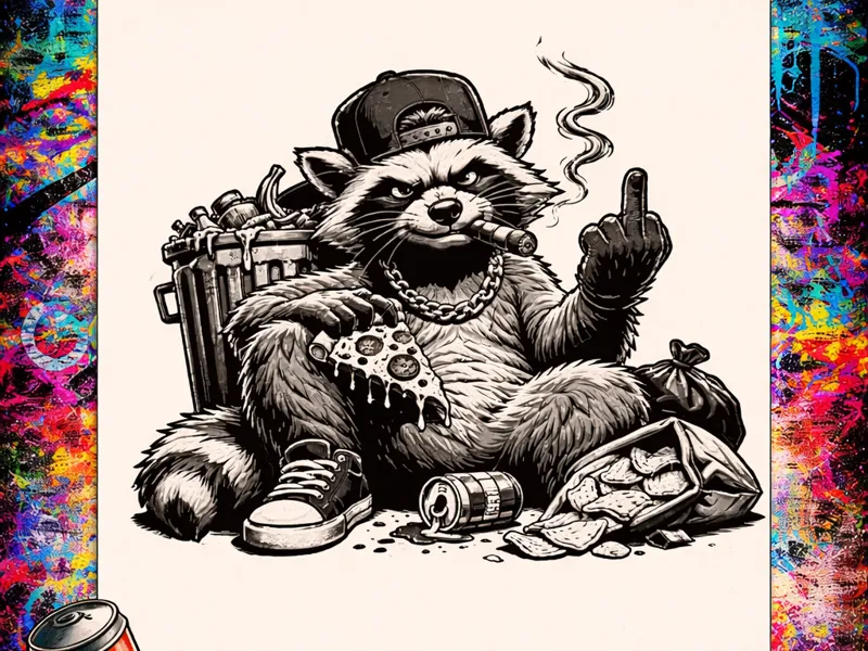 Rude Racoon - Display Art