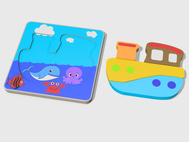 Baby Puzzle – Colorful Boat & Ocean Friends
