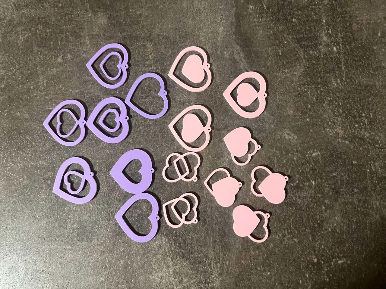 Heart earrings/necklaces view 2