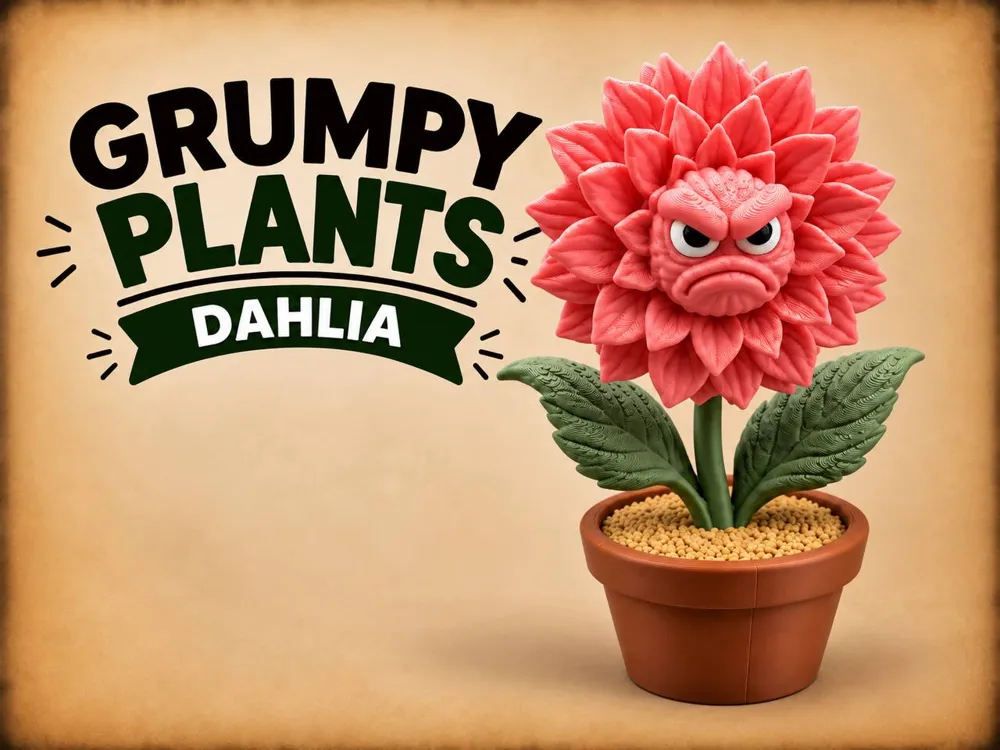 Printable Grumpy Grumpy Dahlia - Free 3D Print Model - MakerWorld