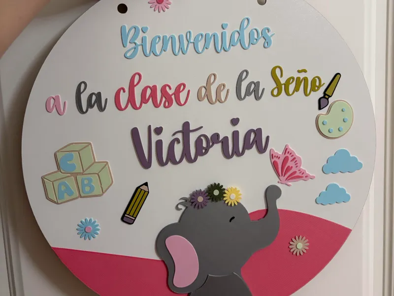 Cartel bienvenida colegio infantil