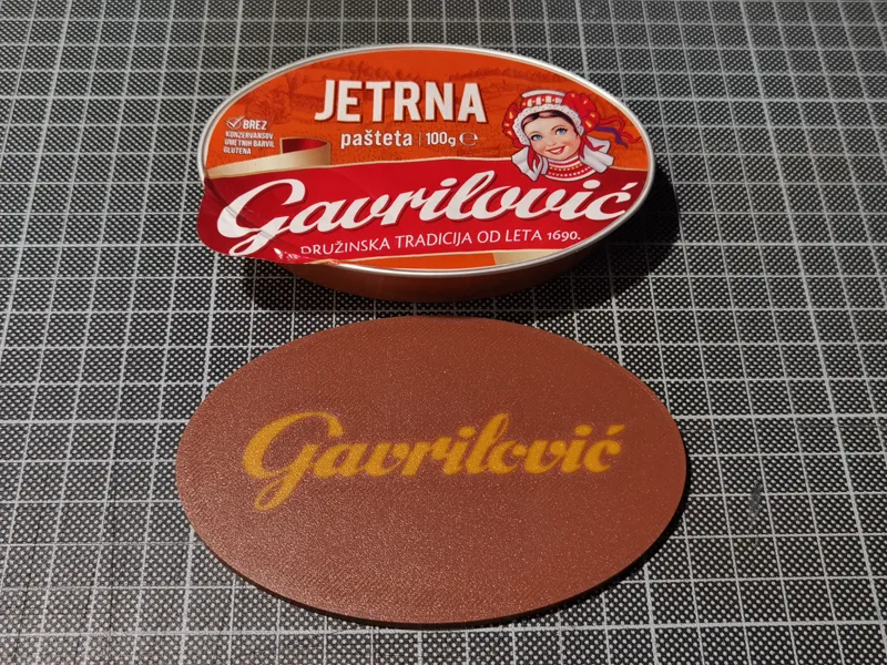 Lid for Gavrilović pate (ellipse can)