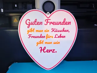 Guten Freunden gibt man ein Küsschen - Herz Schild