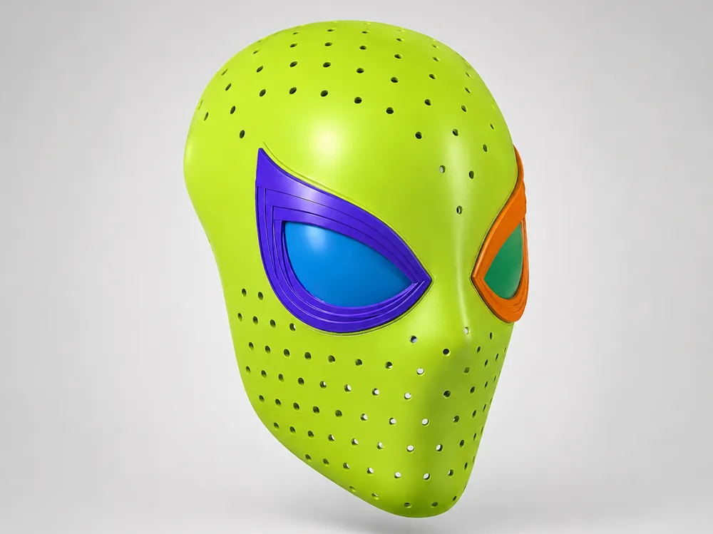 Pieza para disfraz o exhibición: Spider-Man Brand New Day Faceshell. Referencia del modelo original.