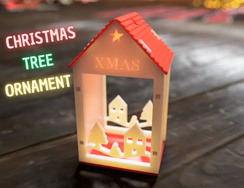 Christmas tree house ornament