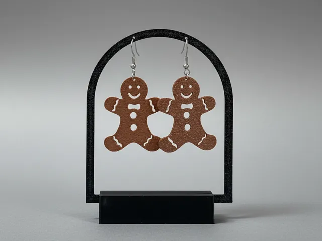Gingerbread Man Christmas Earrings