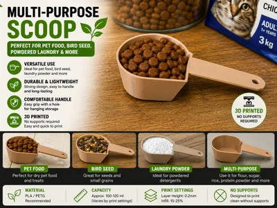 Multi-Purpose Scoop for Pet Food, Bird Seed,,,