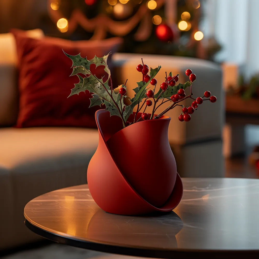 Christmas Ribbon Vase for Festive Home Decor by Decorartor - MakerWorld