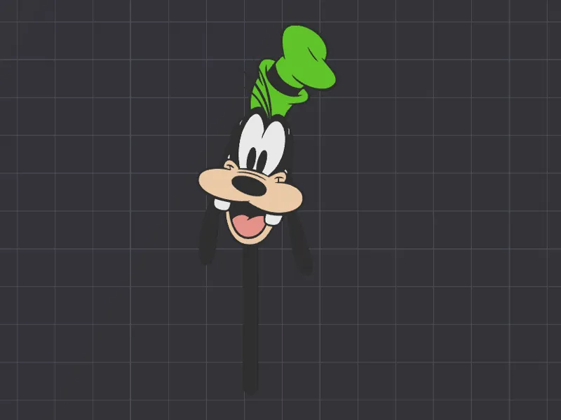 Goofy Cake Topper Cupcake 2 sides