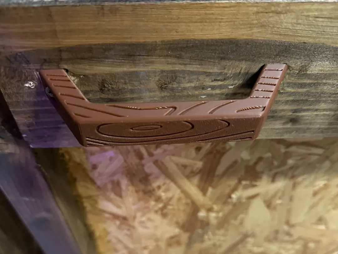 Poignée de porte effet bois
