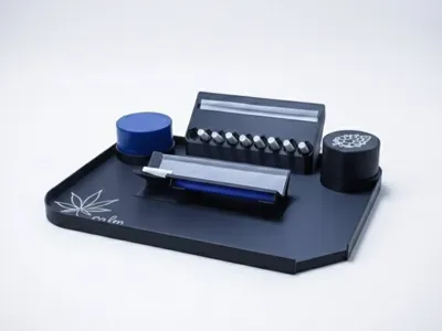 Weed Tray - Tip & Grinder Holder + Weed Stash