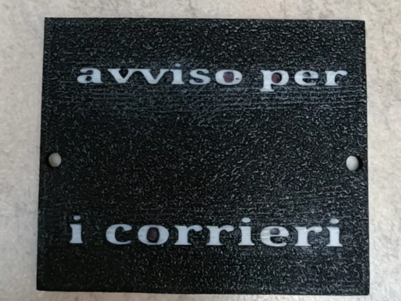 Sign for couriers - targhetta avvisi per corrieri