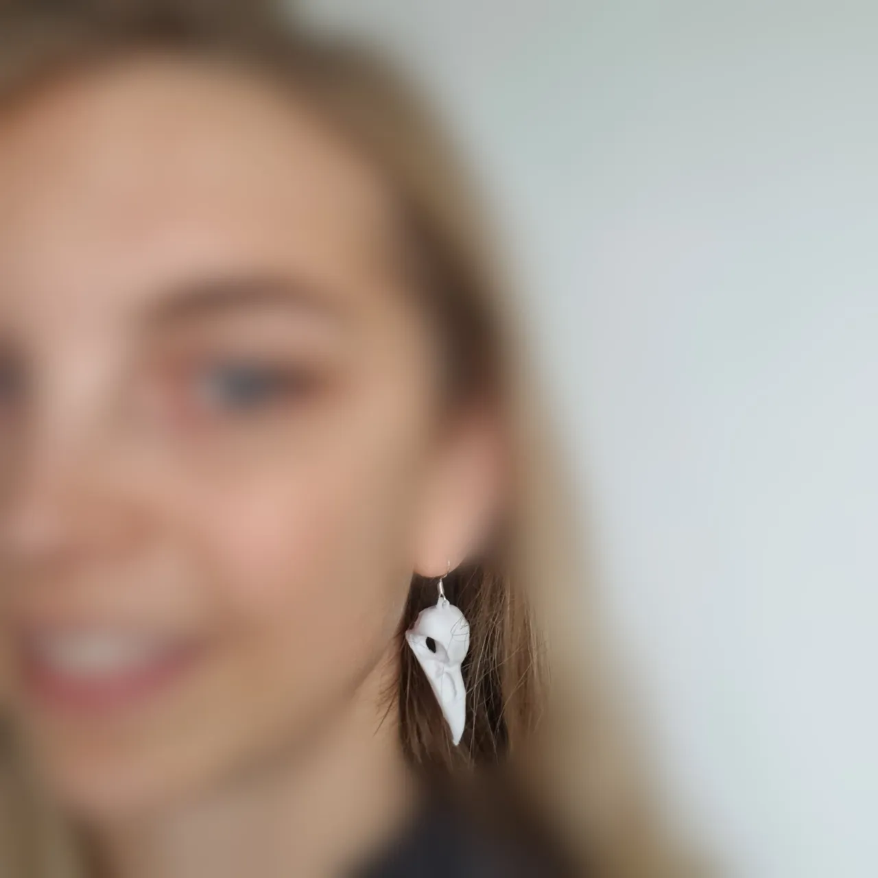 Crow Skull earrings & pendant view 3
