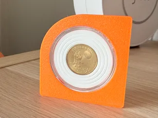 Corner Coin display holder, with adhesive releifs