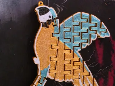flexible macaw keychain