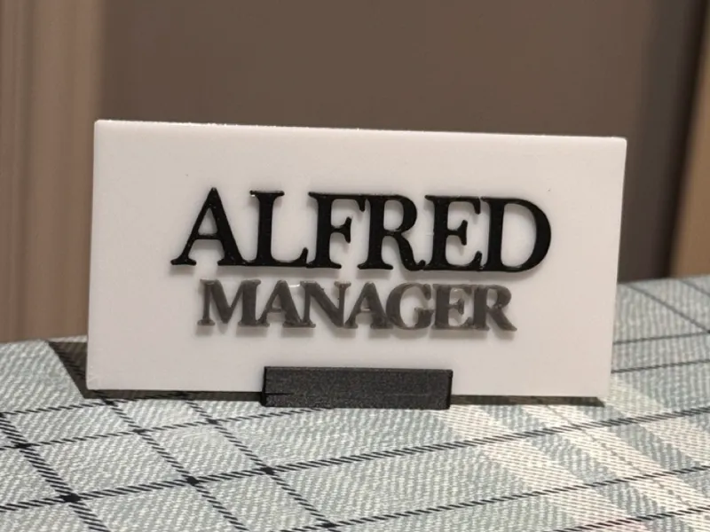 Desk name plate with stand (editable)
