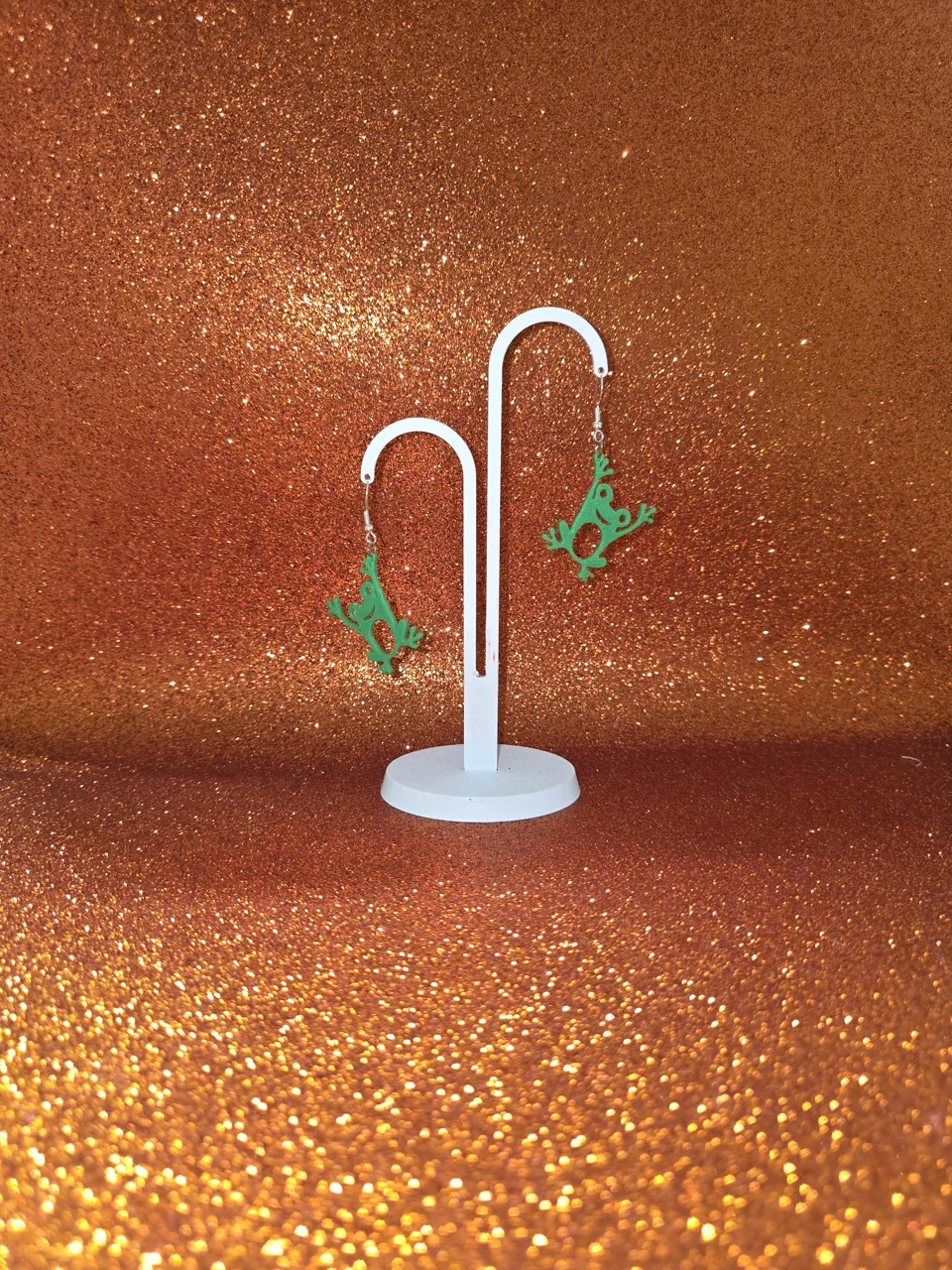 Happy frog earrings view 3