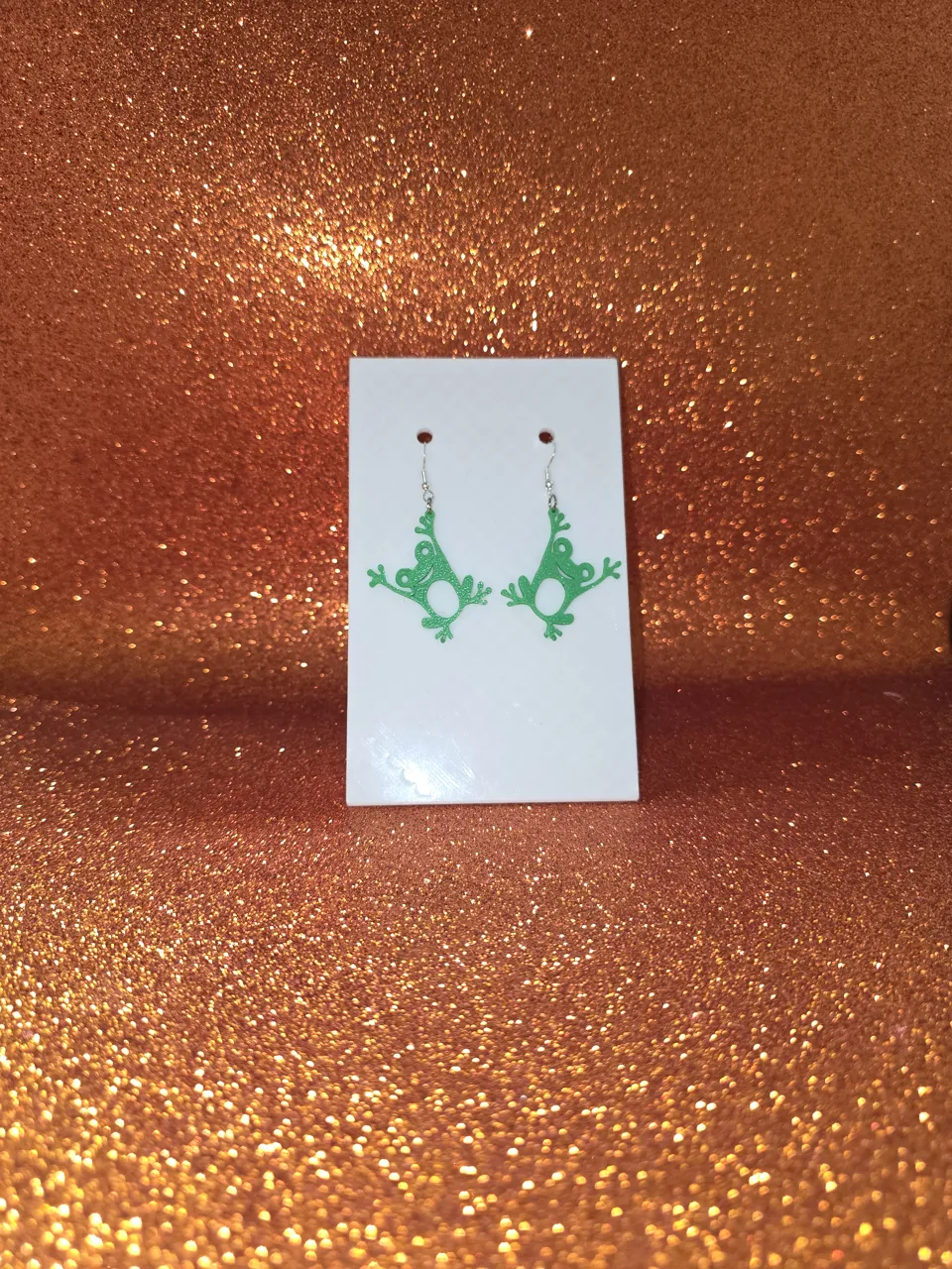 Happy frog earrings view 2