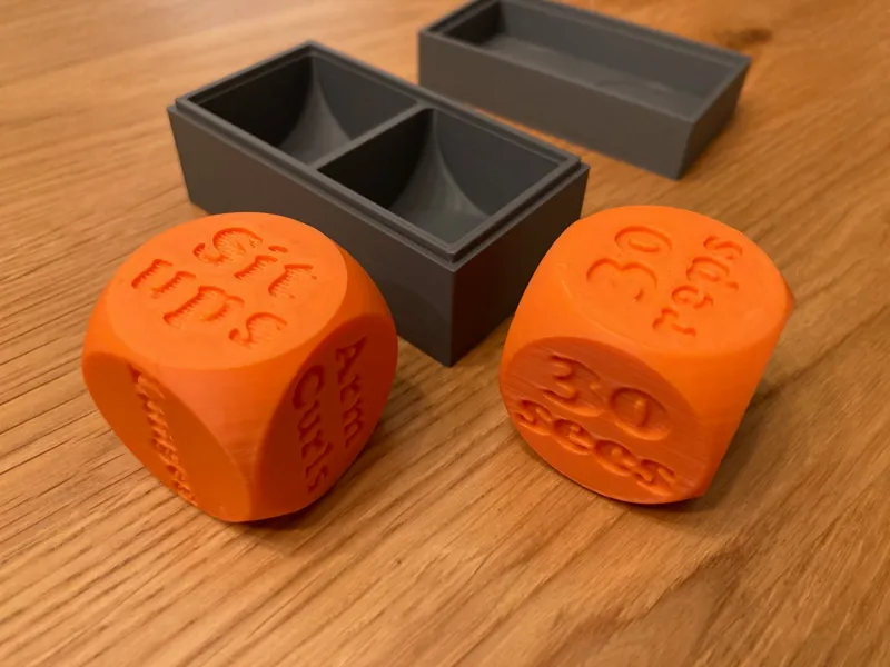 Pair of Fitness Dice with Storage Box