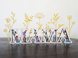 Layered "Mama" with Floral Details - Mothers Day