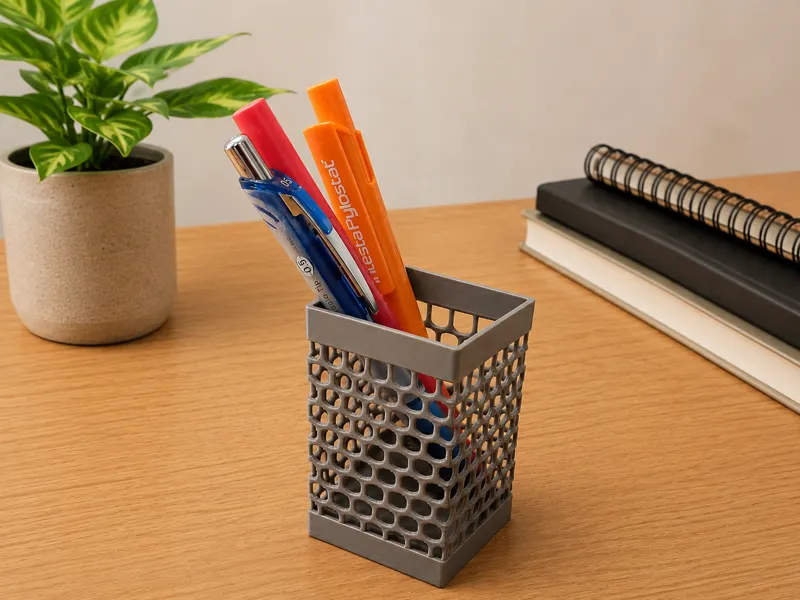 Modern Organic Mesh Pen Holder